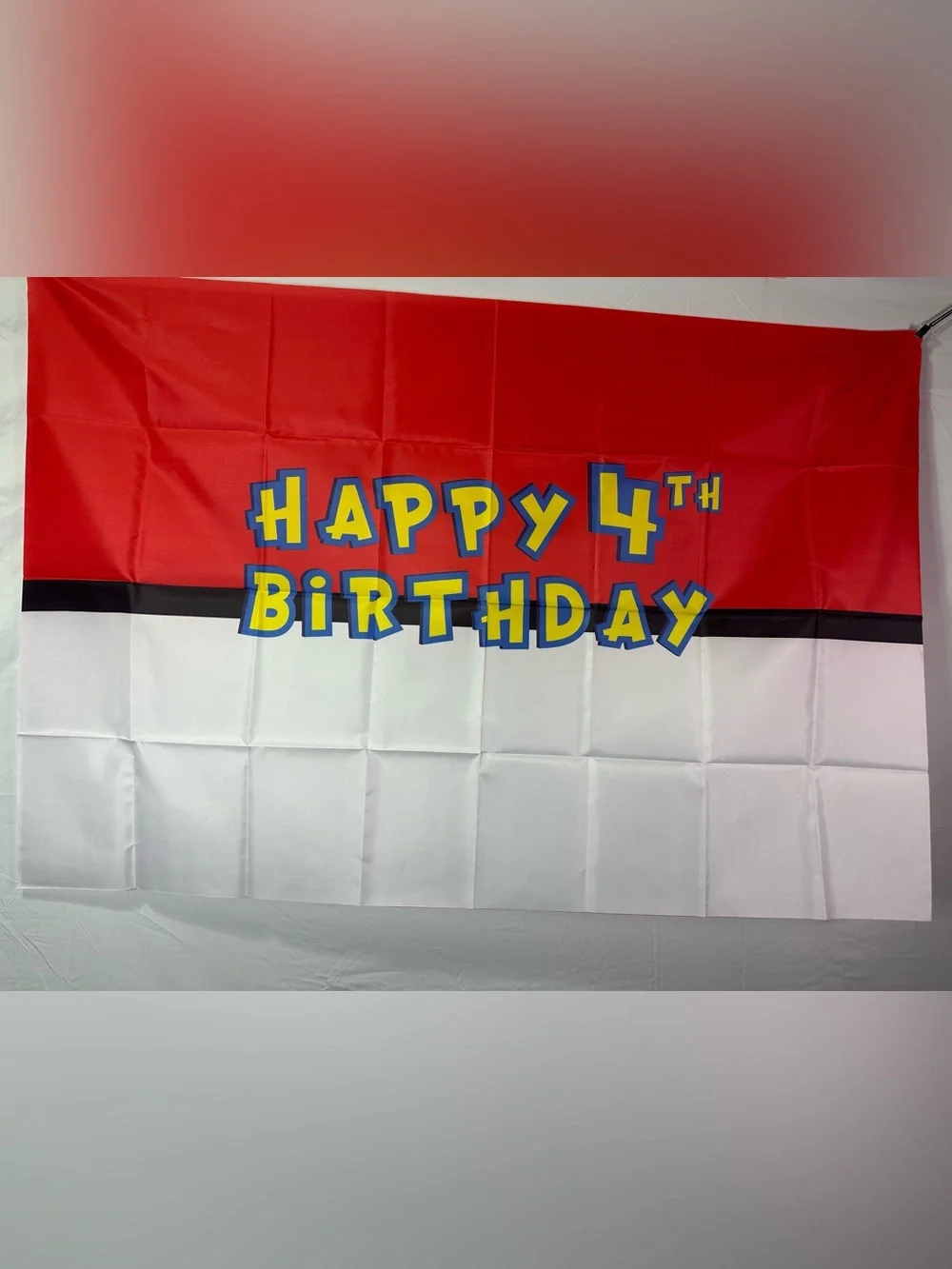 Pokemon Happy 4th Birthday Backdrop Banner 5x3Ft.